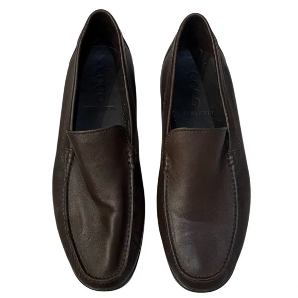 Ecco Men's S Lite Moc Classic Leather Loafers Dark Brown Shoes Size 11